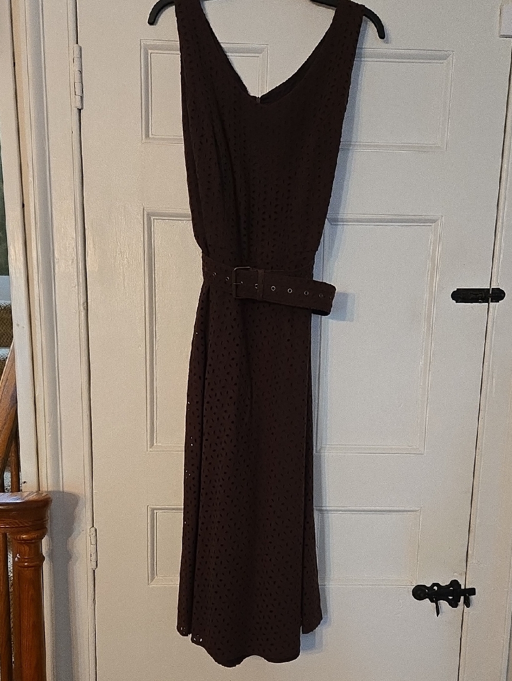 Positive Attitude Brown Eyelet Midi Dress, Size 14W